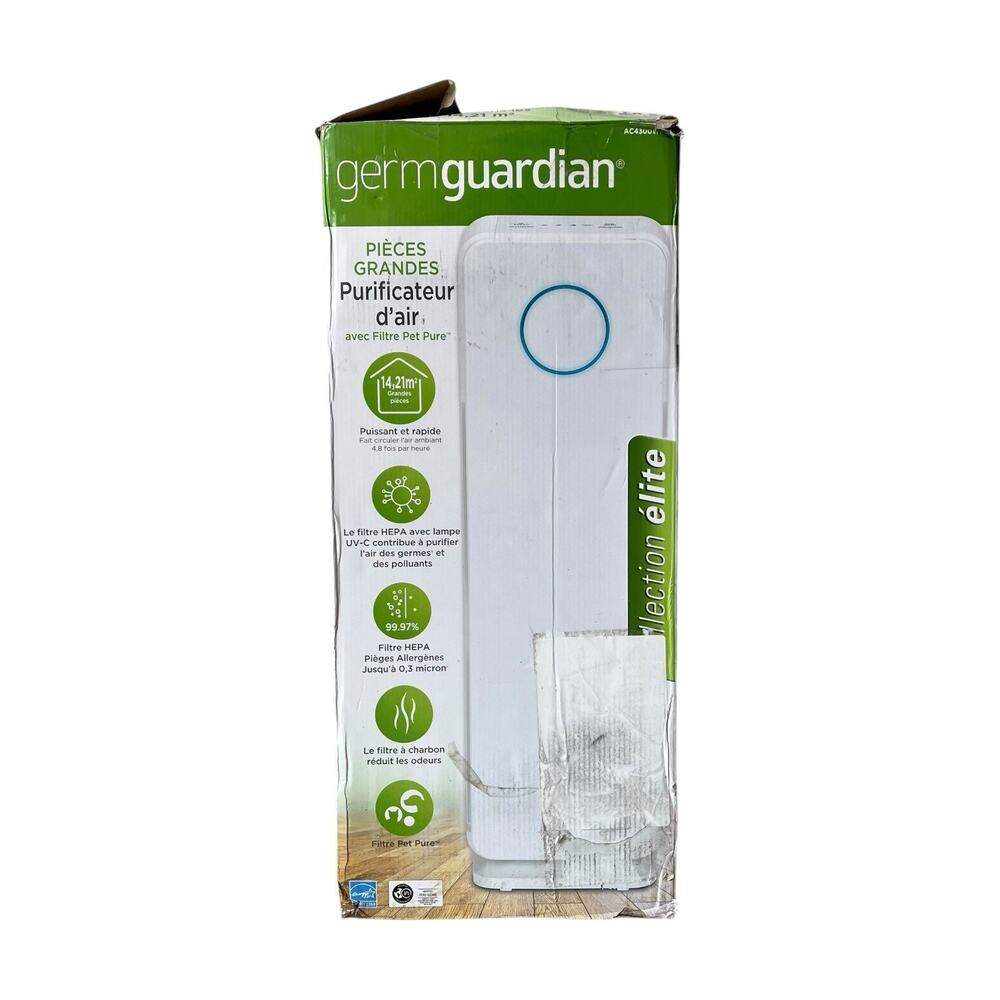 Germ Guardian New 5-in-1 Air Purifier Pet Pure HEPA Filter UVC Sanitizer Odor